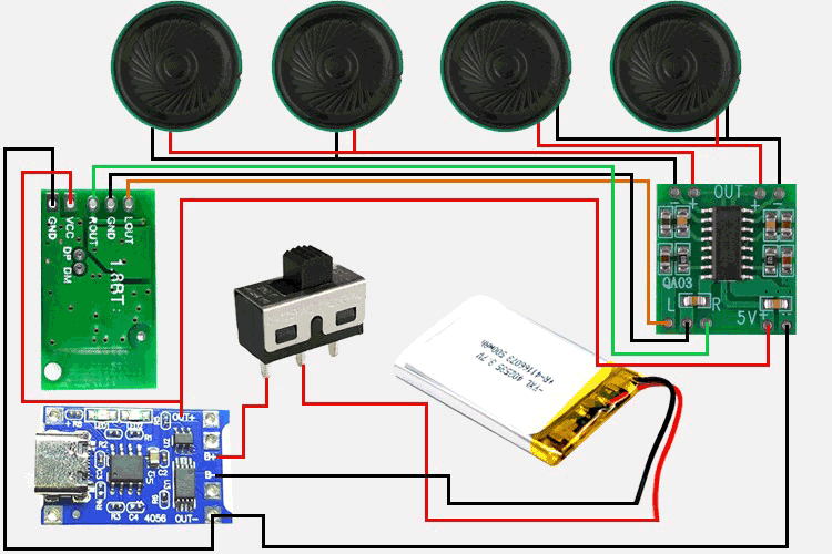 DIY Bluetooth Speaker โ Pragnya Montessori School Circuit Diagram